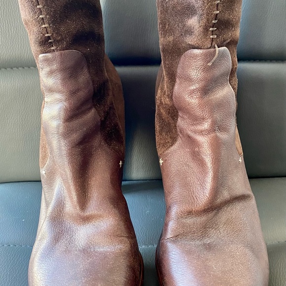 Rag & Bone Distressed Leather & Suede Brown Boots - Picture 4 of 6